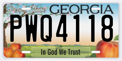 GA license plate PWQ4118