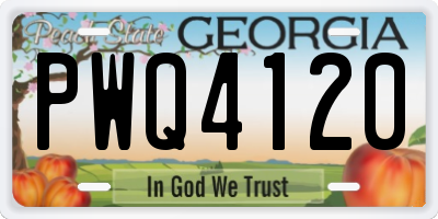 GA license plate PWQ4120