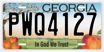 GA license plate PWQ4127