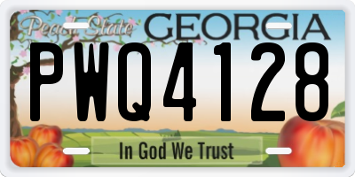 GA license plate PWQ4128