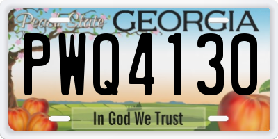 GA license plate PWQ4130