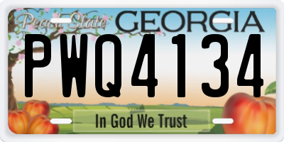 GA license plate PWQ4134