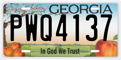 GA license plate PWQ4137