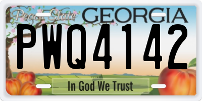 GA license plate PWQ4142