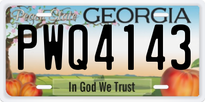 GA license plate PWQ4143