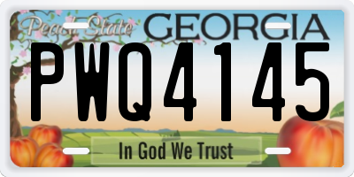 GA license plate PWQ4145
