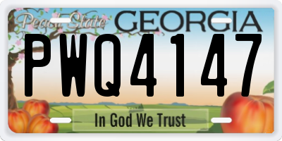 GA license plate PWQ4147