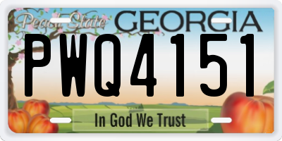 GA license plate PWQ4151
