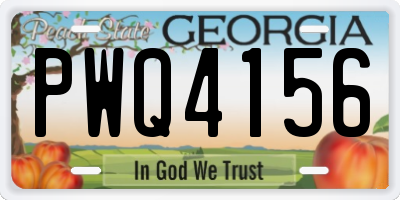 GA license plate PWQ4156