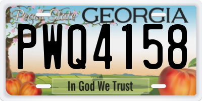 GA license plate PWQ4158