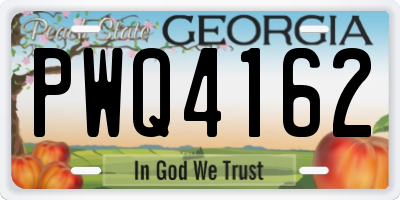 GA license plate PWQ4162