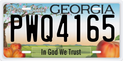 GA license plate PWQ4165