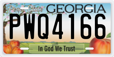 GA license plate PWQ4166