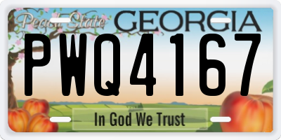 GA license plate PWQ4167
