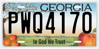 GA license plate PWQ4170