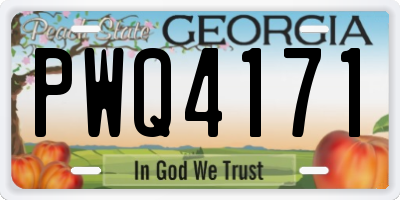 GA license plate PWQ4171