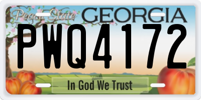 GA license plate PWQ4172