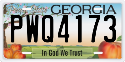 GA license plate PWQ4173