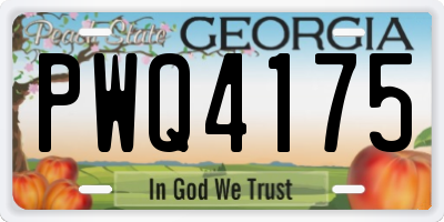 GA license plate PWQ4175