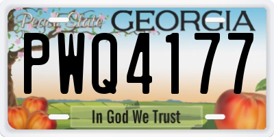 GA license plate PWQ4177