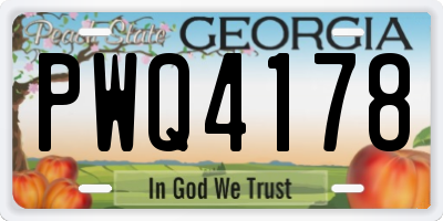 GA license plate PWQ4178