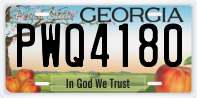 GA license plate PWQ4180
