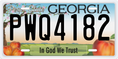 GA license plate PWQ4182