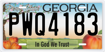 GA license plate PWQ4183