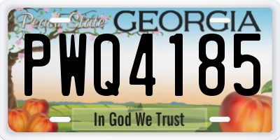 GA license plate PWQ4185