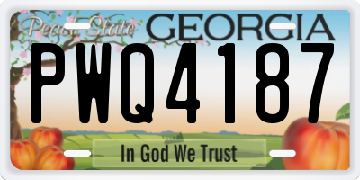 GA license plate PWQ4187