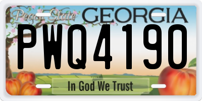 GA license plate PWQ4190