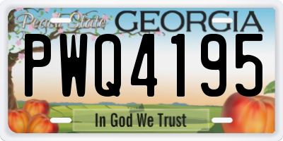 GA license plate PWQ4195
