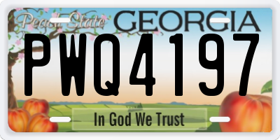 GA license plate PWQ4197