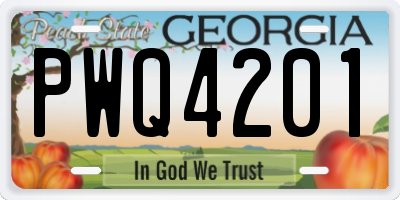 GA license plate PWQ4201