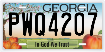 GA license plate PWQ4207