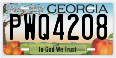 GA license plate PWQ4208