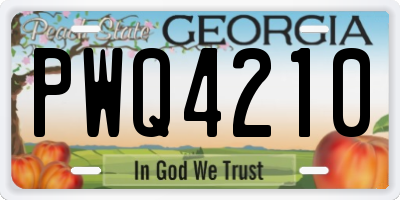 GA license plate PWQ4210