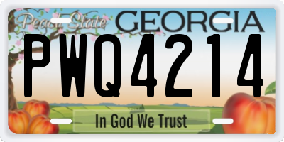 GA license plate PWQ4214