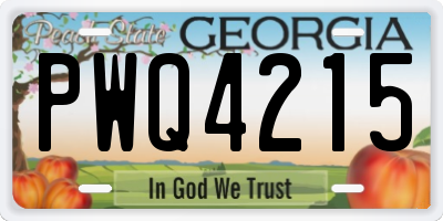 GA license plate PWQ4215