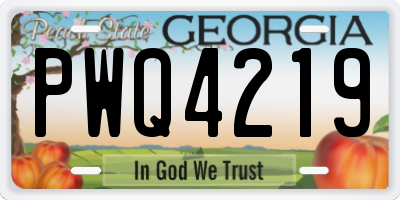 GA license plate PWQ4219