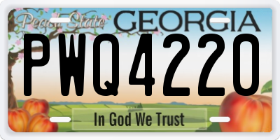 GA license plate PWQ4220