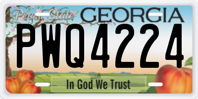 GA license plate PWQ4224