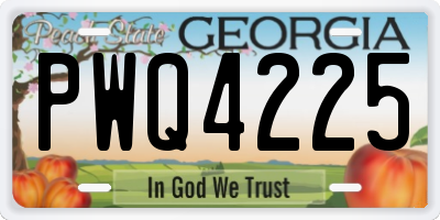 GA license plate PWQ4225