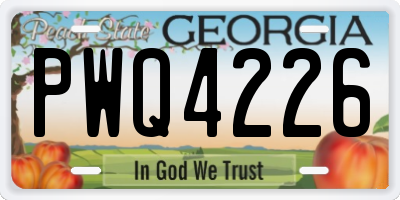 GA license plate PWQ4226