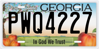GA license plate PWQ4227