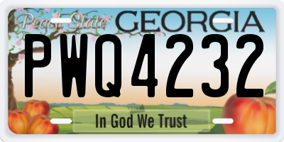 GA license plate PWQ4232