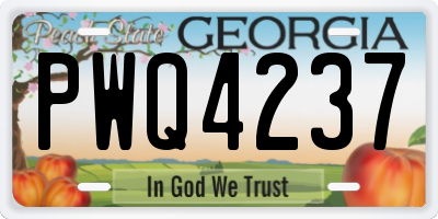 GA license plate PWQ4237