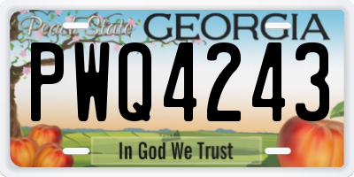 GA license plate PWQ4243