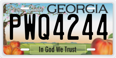 GA license plate PWQ4244