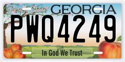 GA license plate PWQ4249